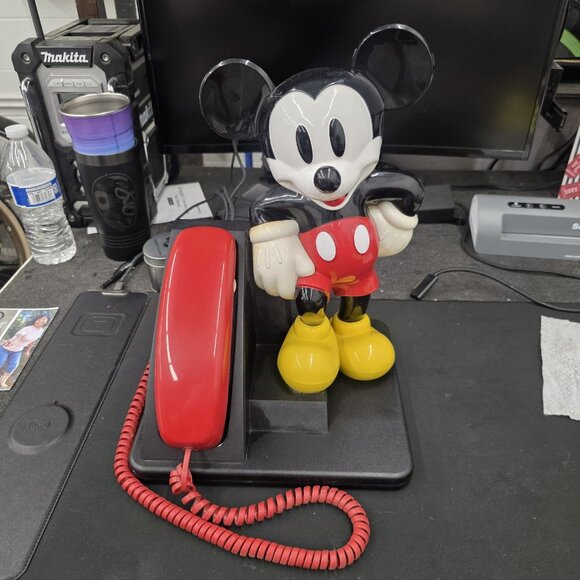 Vintage 90s Mickey Mouse Disney Phone AT&T Land Line Desk Push Button Telephone - Picture 11 of 11